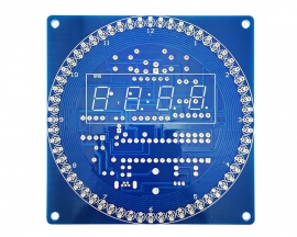 DS1302 DIY Rotating LED Clock Kit with Temperature and Light Control, 4-Digit Display